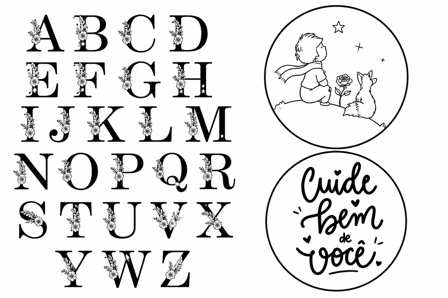 Riscos de letras e alfabeto